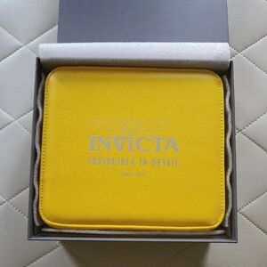 Invicta 2 Slot Simulated Leather Watch Travel Zipper Case